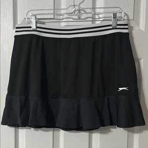 Slazenger Golf Black and White Polka Dot Ruffled Skater Mini Skort